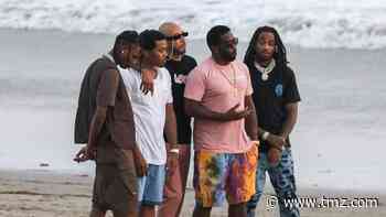 Diddy Hits Beach in Malibu with Nas, Travis Scott, Quavo & Swizz Beatz