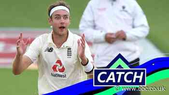 England v Pakistan: Stuart Broad reacts to Jos Buttler's diving catch