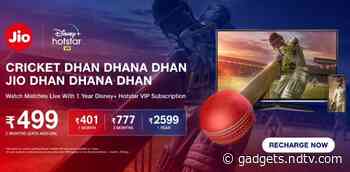 Jio Launches New Rs. 499, Rs. 777 Prepaid Plans With 1-Year Disney+ Hostar VIP Subscription