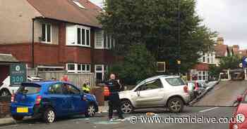Man taken to hospital after car flips onto roof in crash