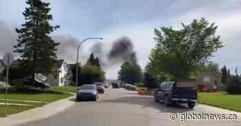 2 people rescued from basement suite as fire crews battle blaze in east Edmonton