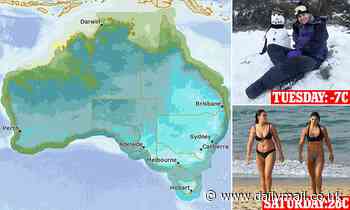 Australians shiver through the coldest day of the year - before a scorcher is forecast this weekend