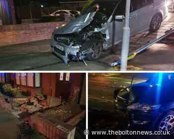 Driver crashes into parked cars and garden wall in Westhoughton
