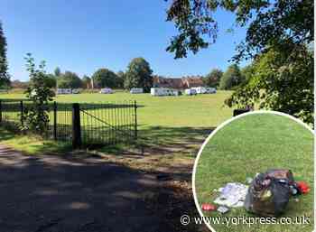 Council clean up rubbish after caravans leave public field in York