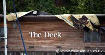 Storm Francis rips bits of roof off fire-damaged restaurant The Deck
