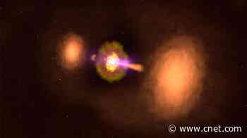 NASA spots active galaxy that totally looks like a Star Wars TIE fighter     - CNET