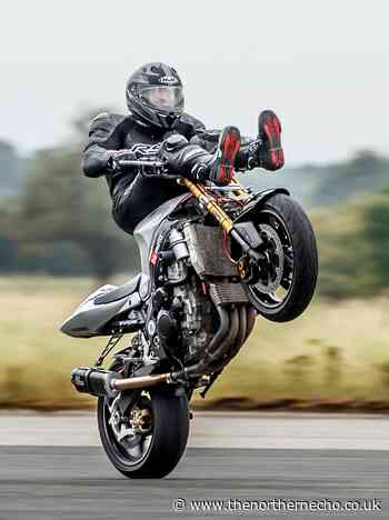 County Durham motorcyclist sets 109mph handlebar wheelie record - thenorthernecho.co.uk