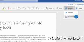 Microsoft’s Transcribe in Word gives Office 365 subscribers 5 hours of transcription a month