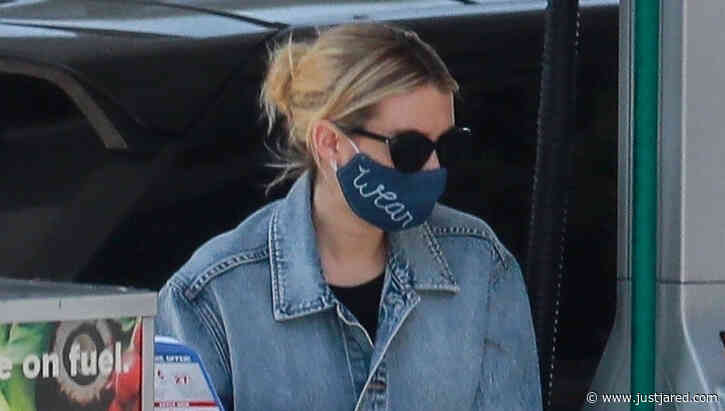 Emma Roberts Covers Up Baby Bump While Running Errands