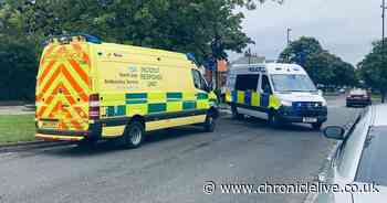 Cyclist taken to hospital following crash near Newcastle park