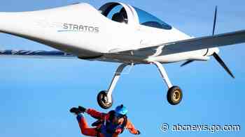 Swiss team claims 1st jump, free fall from solar plane