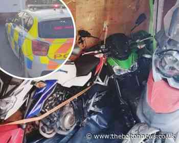 Van driver arrested as stolen motorbikes from Bolton and a knife found