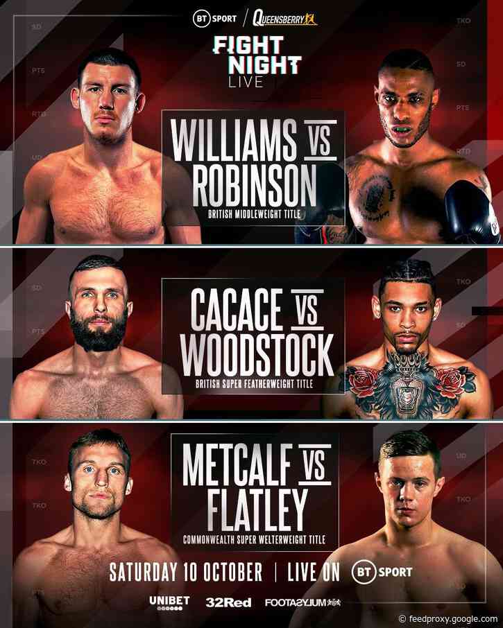 Liam Williams vs. Andrew Robinson on October 10