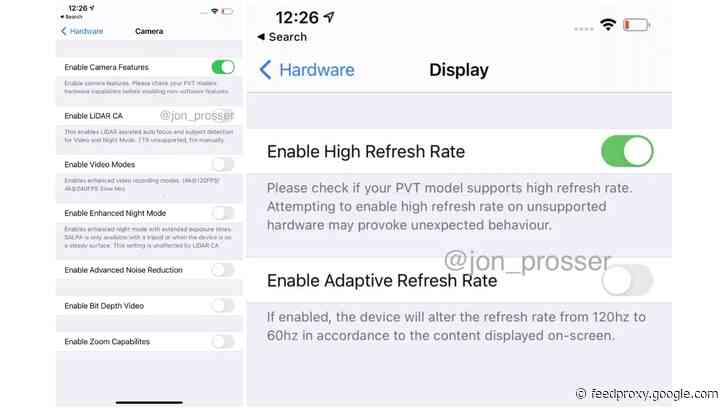 Rumors: Images claim to show iPhone 12 Pro Max camera features, 120hz display settings, notch size