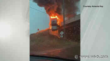 Tractor-trailer ignites in flames, the driver jumps for his life — and now he’s recovering, thanks to a good samaritan