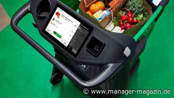 Amazon Fresh: Einkaufswagen mit Scanner-Funktion in Los Angeles ein
