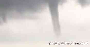 Massive waterspout seen over Bristol Channel amid UK storms - Wales Online