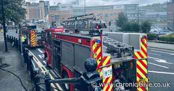 First footage from scene after fire breaks out at former bar in Newcastle