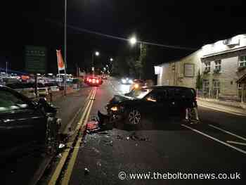 Two cars crash head-on in Blackburn Road, Egerton