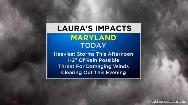 Remnants Of Hurricane Laura Bring Heavy Rain To Maryland Saturday; Severe Storms Possible