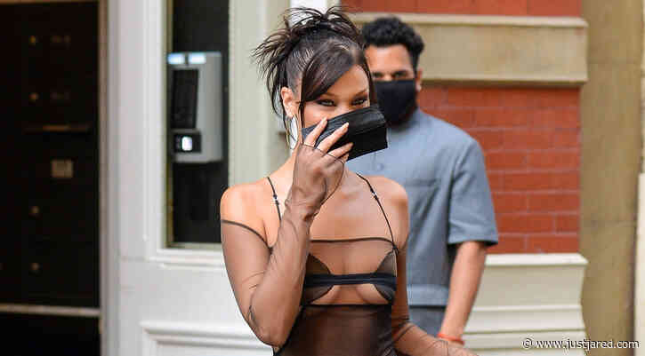 Bella Hadid Steps Out in Sexy Sheer Shirt in New York City