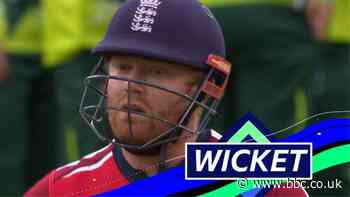 England v Pakistan T20: Bairstow out caught & bowled for two