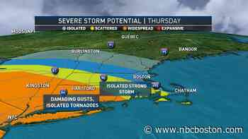 Damaging Wind Gusts, Isolated Tornado Threats for Some Thursday - NBC10 Boston