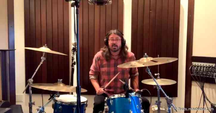 Dave Grohl is in an adorable remote drum battle with a 10-year-old