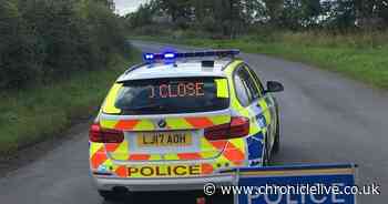 Emergency crews at the scene after crash closes road in Ponteland