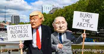 Extinction Rebellion spraying elephant footprints around Bristol today