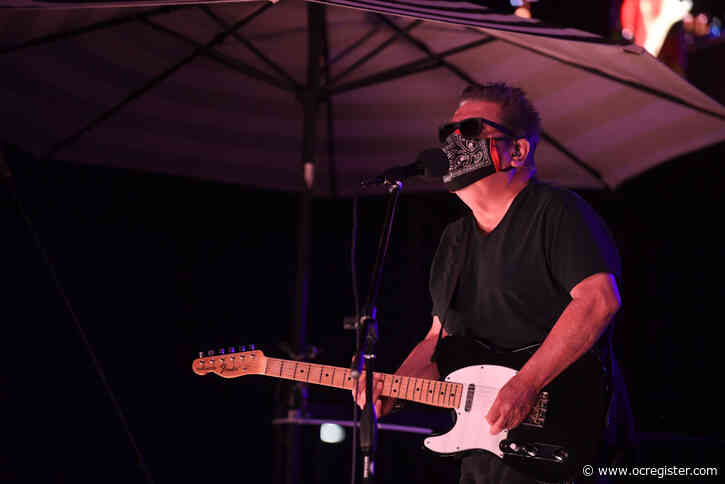 Masked up and ready to rock, Los Lobos played to a parking lot full of fans at So Cal Drive In