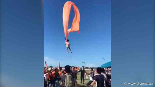 Girl, 3, safe after being lifted into air by kite in Taiwan