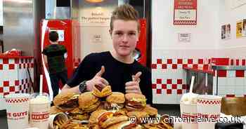 Meet the man who ate ENTIRE Five Guys menu in huge Man vs Food-style challenge