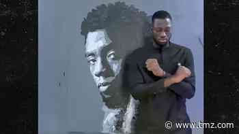 Artist Creates Amazing Rose-Painted Mural of Chadwick Boseman