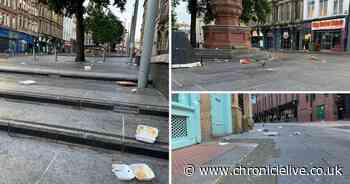 Newcastle wakes to litter strewn streets after big Bank Holiday night out