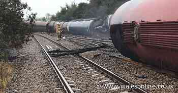 Health warning as diesel is pumped from fire-ravaged freight trains