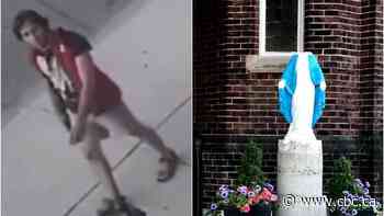 Security images show man suspected of decapitating Virgin Mary statue outside Toronto church