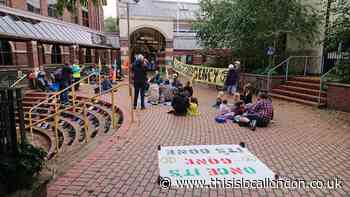Bromley Extinction Rebellion stage civic centre sit-in