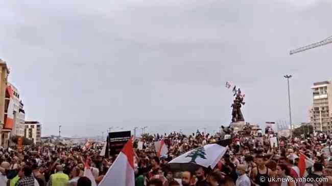 Demonstrators Amass in Beirut on Lebanese Centennial