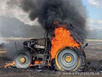 Tractor destroyed by fire