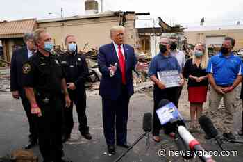 Donald Trump goes maskless in Kenosha, and urges others to do so despite COVID-19 order