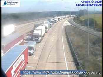 Crash on M25 near Potters Bar causing long delays