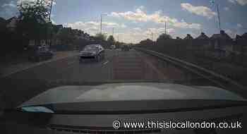 Car drives wrong way down A41 in Colindale