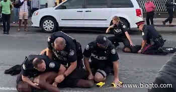 Videos capture violent police takedown of Black man at Toronto protest - blogTO