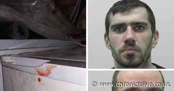 See thief who stole from 97-year-old woman hiding behind wall