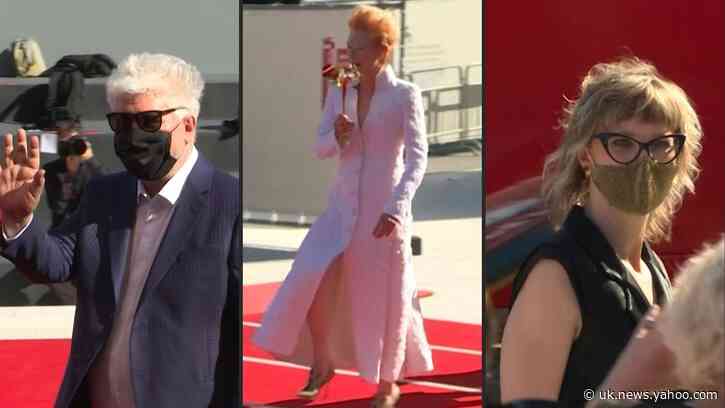Almodovar, Tilda Swinton and cast of Bosnian film "Quo vadis, Aida ?" hit Venice red carpet