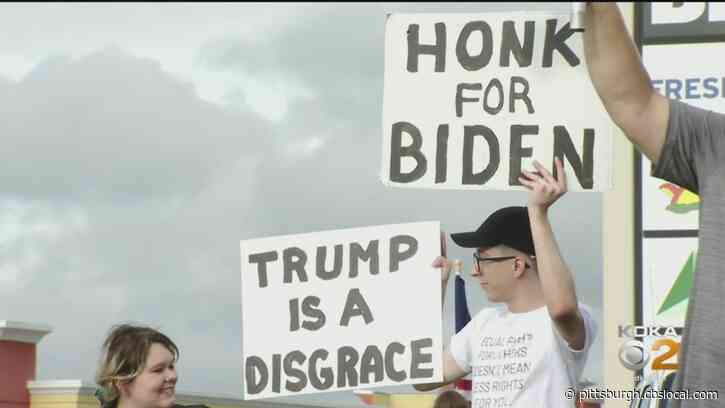 ‘We’re Tired Of The Lies’: Joe Biden Supporters Gather In Latrobe During President Donald Trump’s Rally