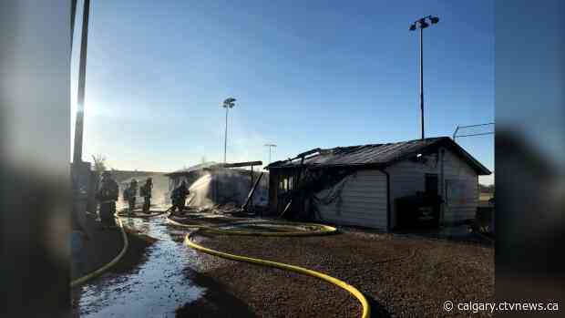 Bleachers, shed damaged in fire at northeast Calgary ball diamond