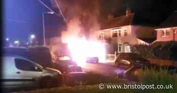 Moment cars, vans and caravan destroyed in 'arson attack'