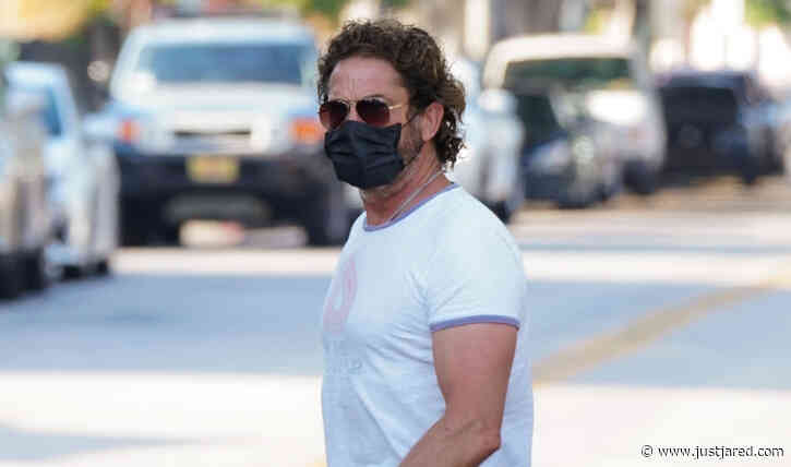Newly Single Gerard Butler Masks Up While Stepping Out in L.A.